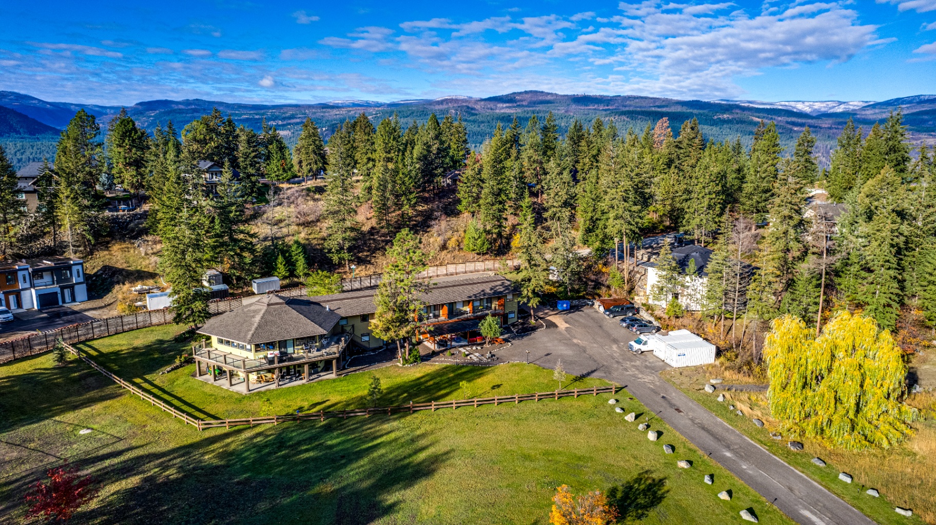 The Haven nestled in the mountain landscape