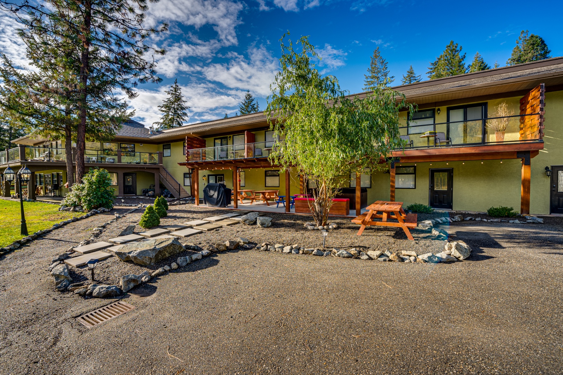 The Haven building with landscaped outdoor areas and walkways